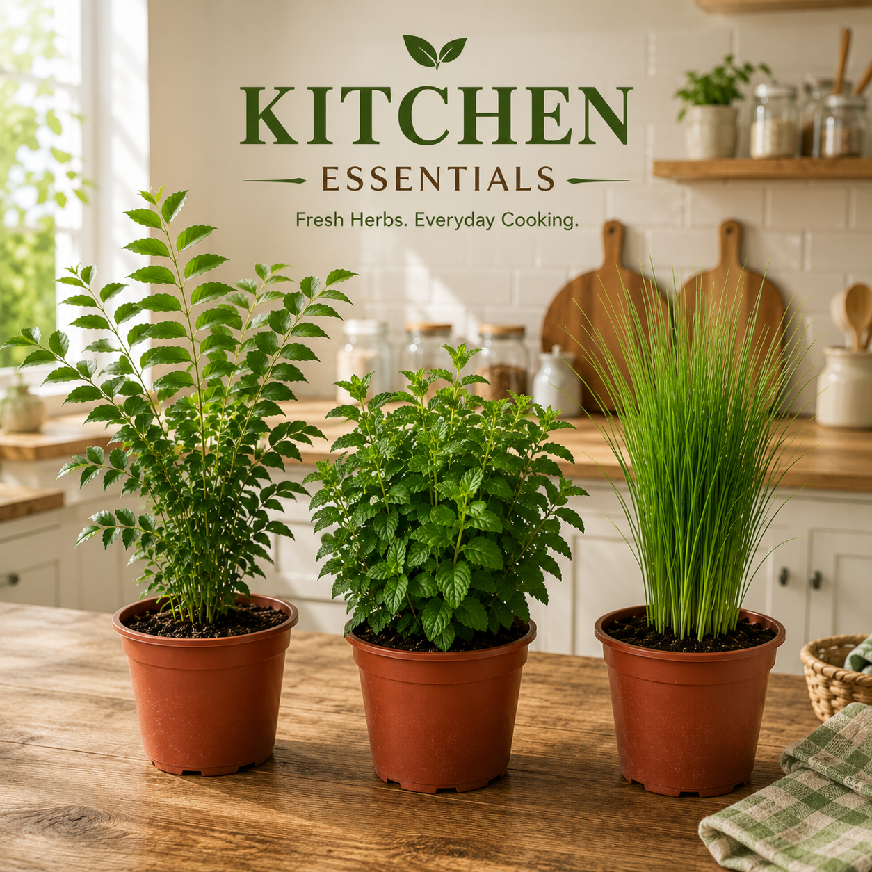 Kitchen Essentials Combo™ | Curry Leaves, Mint & Lemongrass Live Plants (Pack of 3)